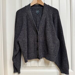 GAP Grey Boxy Chunky Knit Cardigan. Size XL